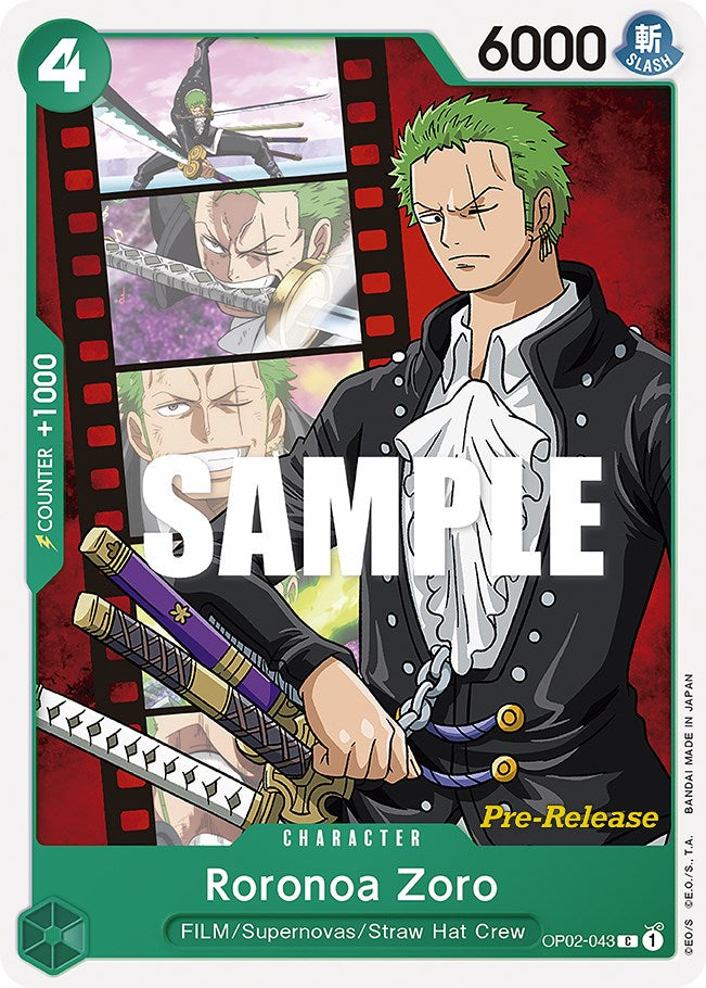Roronoa Zoro [Paramount War Pre-Release Cards] op02-043