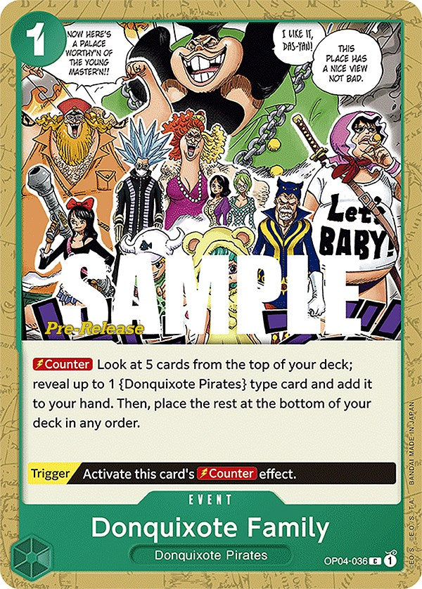 Donquixote Family [Kingdoms of Intrigue Pre-Release Cards] op04-036