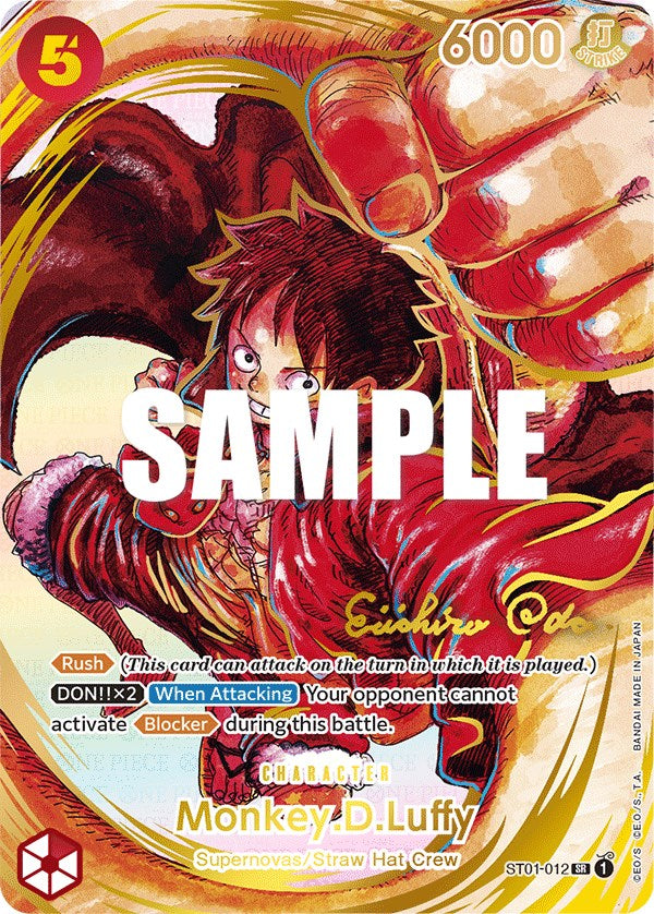Monkey.D.Luffy (Alternate Art) (Gold-Stamped Signature) [Starter Deck: Straw Hat Crew] st01-012