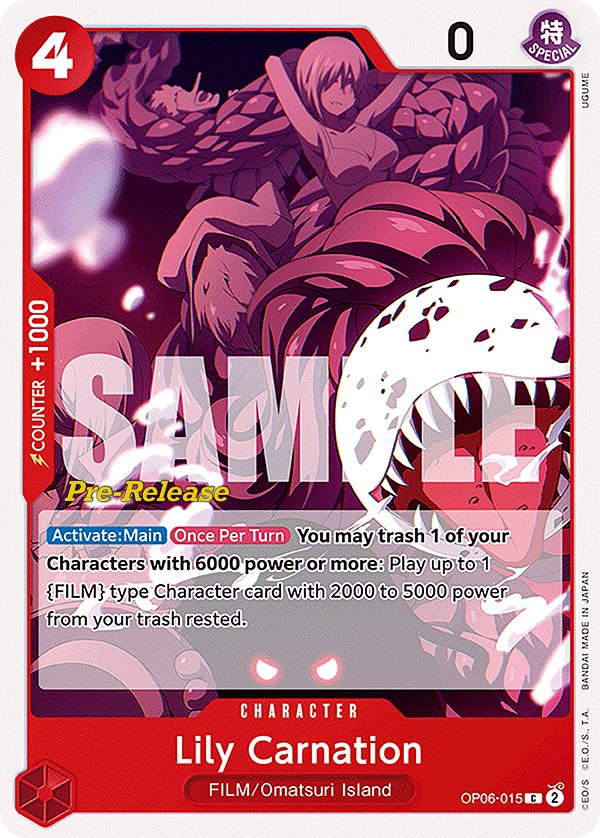 Lily Carnation [Wings of the Captain Pre-Release Cards] op06-015
