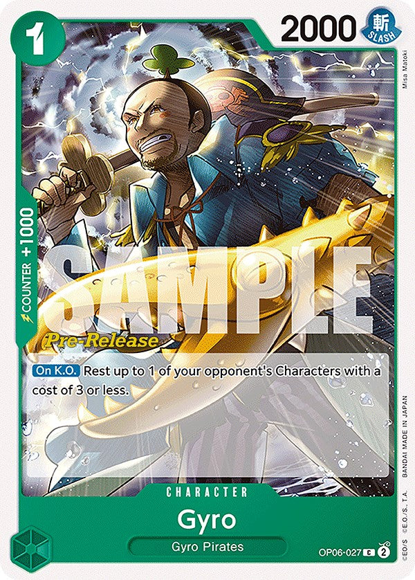Gyro [Wings of the Captain Pre-Release Cards] op06-027