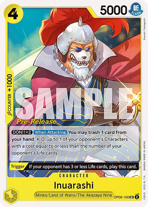 Inuarashi [Wings of the Captain Pre-Release Cards] op06-100
