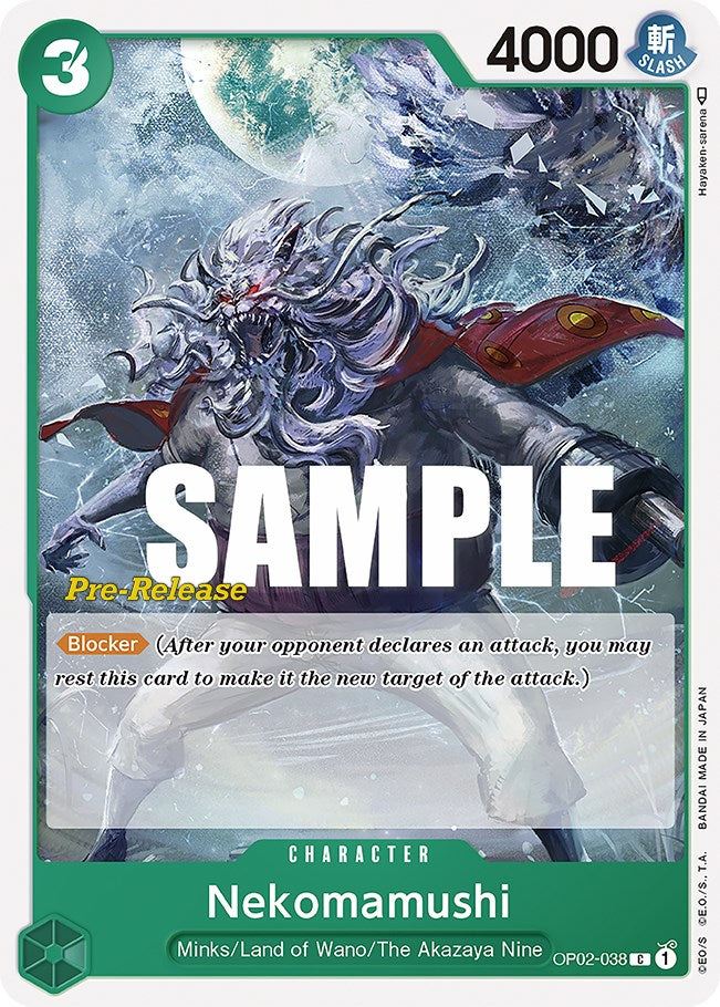 Nekomamushi [Paramount War Pre-Release Cards] OP02-038